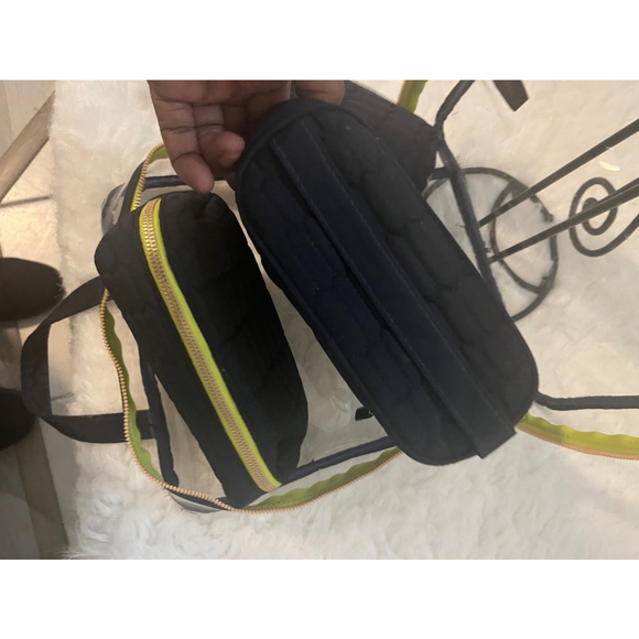 Aimee Kestenberg Ivy 4Pc Set Black quilted Python Travel makeup Case Gold zipper - Picture 6 of 9